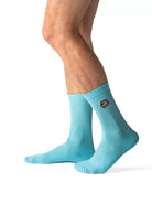 Light Blue crew čarape Good Willy – premium udobnost
Svetloplave crew čarape – detalj logotipa tigra
Light Blue čarape na nozi – lifestyle prikaz
Premium svetloplave čarape – close up teksture