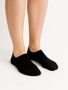 Crne bambus kratke čarape Good Willy – antibakterijske i ultra mekane
Bambus crne čarape – close up materijala
Crne bambus čarape na nozi – lifestyle prikaz